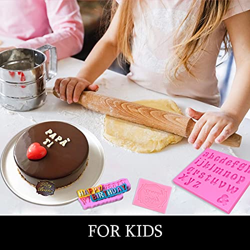 Muyulin Letter Chocolate Molds, (5 Pack) Fondant Molds Letter Silicone Happy Birthday Molds For Cake Decoration Chocolate Covered Strawberries Cupcake Anniversary Party Baby Shower #TOP3