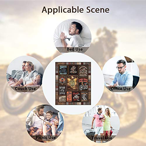 Yuntu Motorcycle Blanket Super Soft Sherpa Throw Blankets For Bed Sofa And Couch Cool Motorcycle Gifts For Men And Women Fluffy Warm Blankets #TOP3