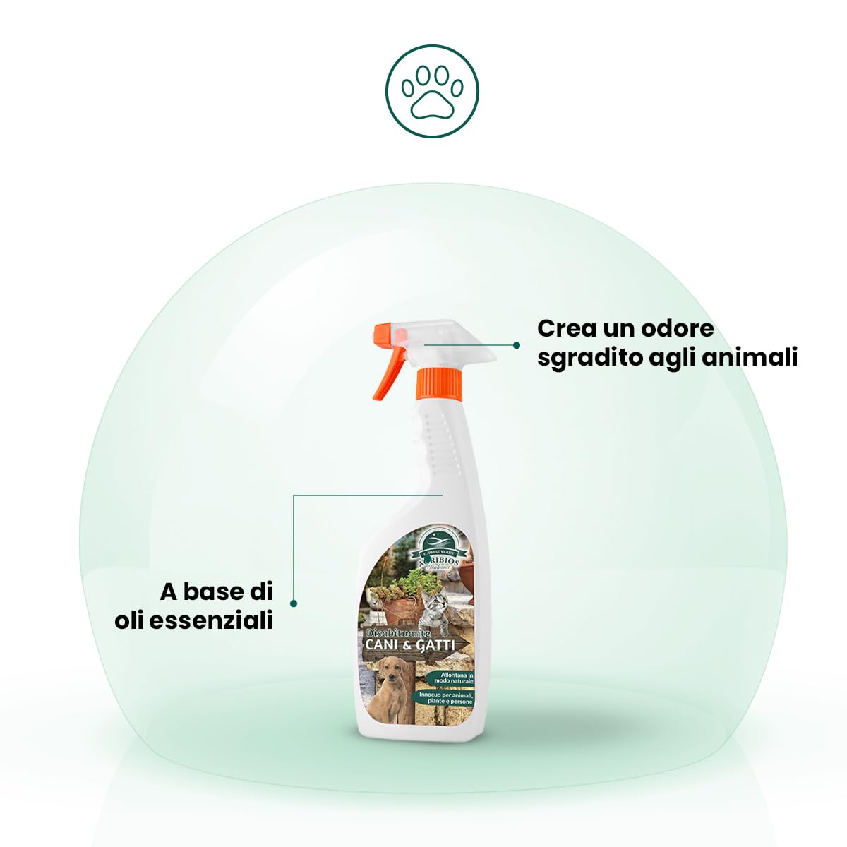 Il Paese Verde - Spray Disabituante Cani & Gatti - Repellente per Gatti - Repellente per Cani - A Base di Oli Essenziali - Innocuo per Animali, Persone e Piante