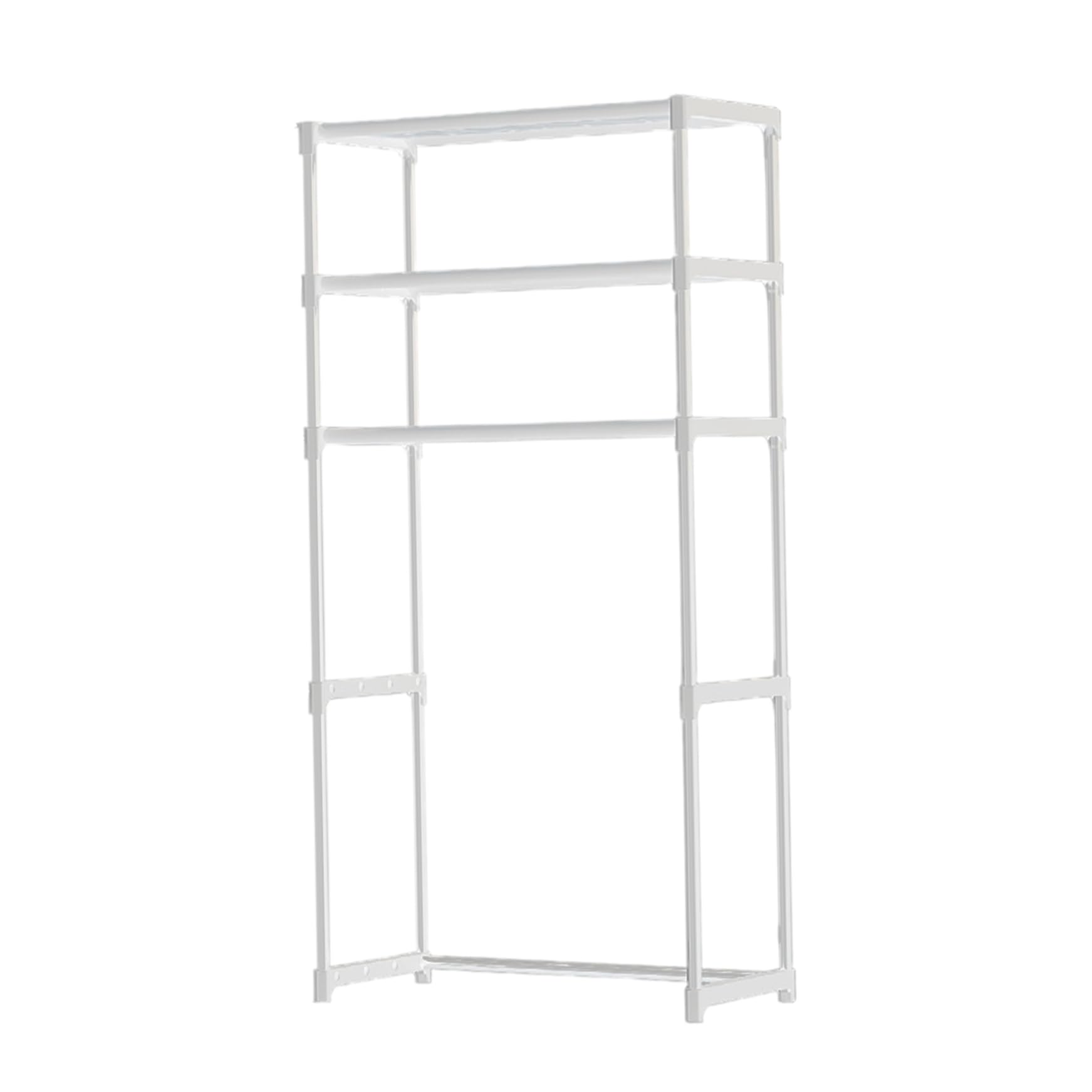 Scaffale per Lavatrice a 3 Livelli, Lavanderia sopra lavasciuga per l'arredamento del Bagno di casa, scaffale Bianco salvaspazio