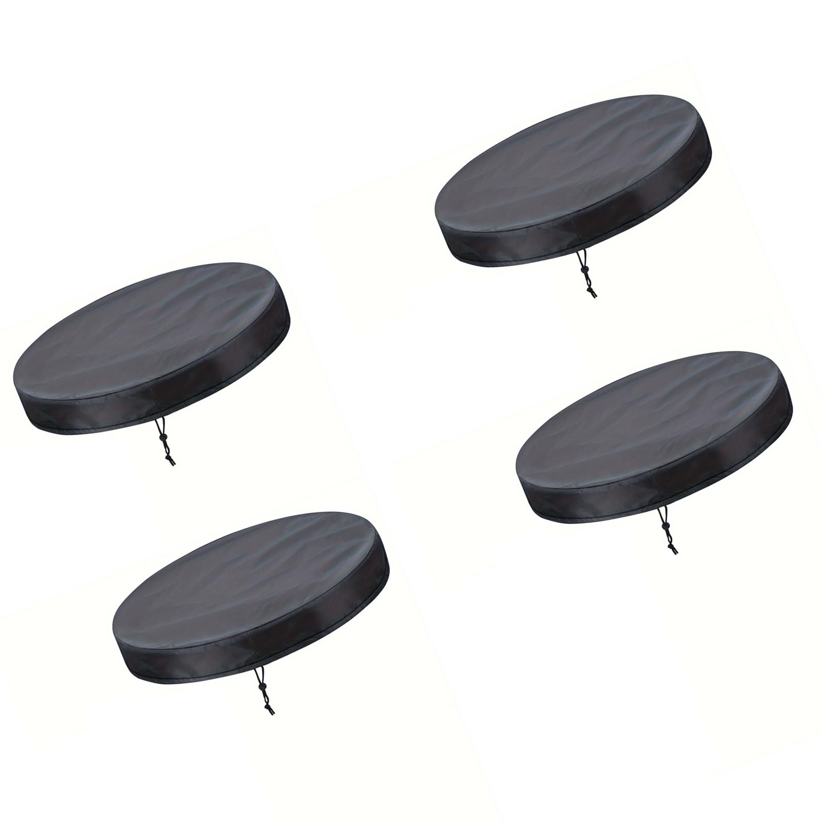 Drum Cover 4 Pack for 55 Gallon Drum Lids, Black Round Covers with Slider Drawstring and Oxford Fabric for Backyard Rainwater Setups and Farm Storage Cover Black Oxford Multi Set Round Lid
