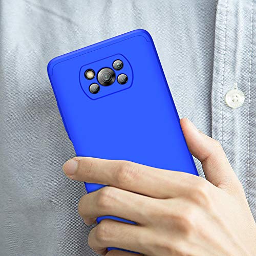 Asdsinforu Compatible With Xiaomi Poco X3 Nfc Case 3 In 1 360 Degree Full Body Case Premium Slim Shockproof Hard Pc Plastic Anti-Scratch Bumper Compatible With Xiaomi Poco X3 Nfc 3 In 1 Blue Ad #TOP5