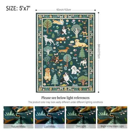 Tapete decorativo 5x7 lavado animal estampado verde oscuro miniatura 2