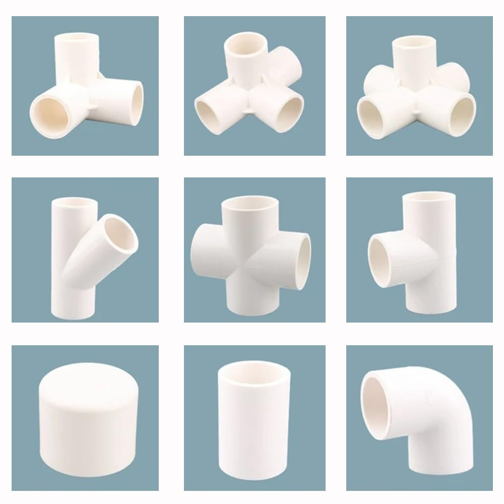 Set connettori for tubi in PVC - Giunti incrociati a T a gomito diritti bianchi da 20 mm, 25 mm, 32 mm for irrigazione da giardino e acquari, 1 pcs(25mm)