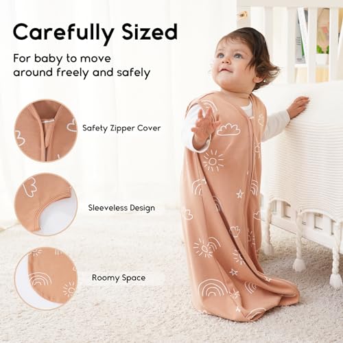 yoofoss baby sleep sack 6-12 months 05 tog wearable blanket for baby 3 pack 100 organic cotton infant toddler sleeping sack 2-way zipper lightweight sleep sack