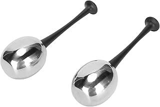 Bolas de gelo de aço inoxidável, globos de gelo facial efeito de massagem design ergonômico reduz o inchaço para cuidados com a pele facial salão de beleza Punho Preto
