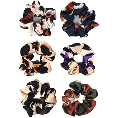 Leopard Print Scrunchies Large Hair Scrunchies Women's Soft Fabric Hair Elastic Bands Retro Ponytail Hair Band Set Elastic Colourful Hair Accessories for Women Girls Cover