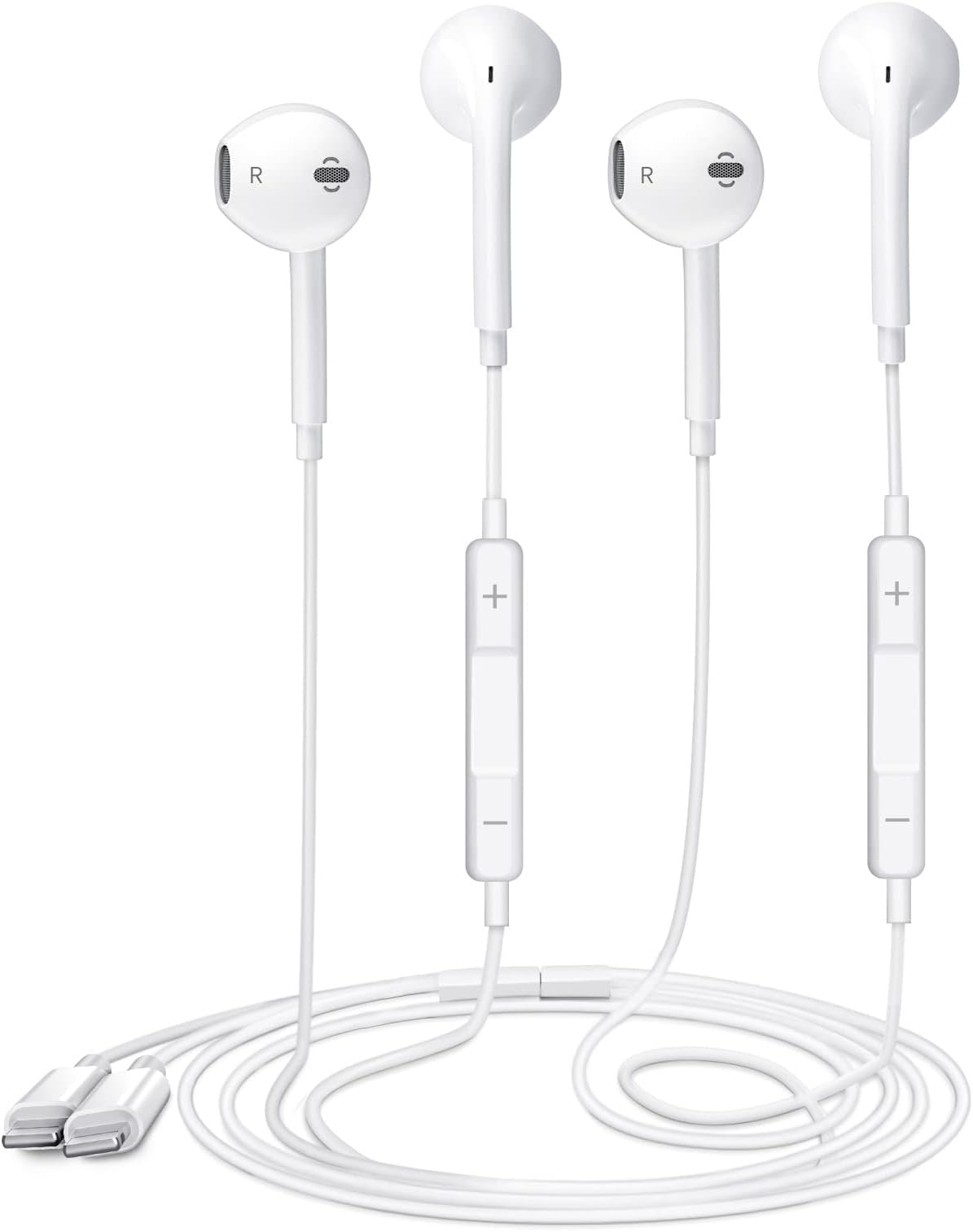 2 Pack-Earbuds for iPhone Headphones Wired with Earphones [MFi Certified](Built-in Microphone & Volume Control) Noise Isolating Headsets Support for iPhone 14/13/12/11/XR/XS/X/8/7/SE/Pro/Pro Max