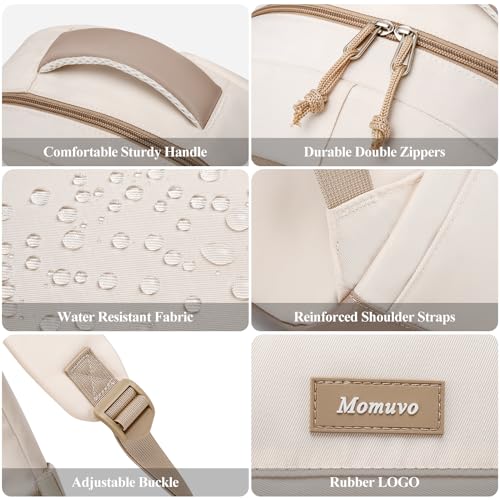 MOMUVO Mochila escolar feminina e adolescente, bolsa de livros fofa de 43 cm, leve e grande, mochila