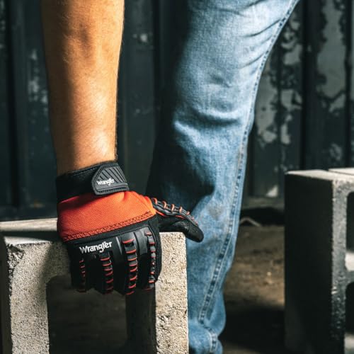 Wrangler Performance Men’s Max Impact Work Gloves – Large, Full Back Impact Protection, Reinforced Palm, Breathable, Durable for Construction, Demolition, Heavy-Duty Work - image 6