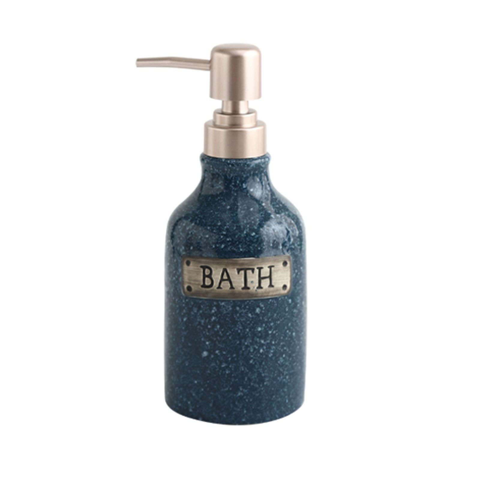 soap dispenser, Soap Dispenser,Ceramic Lotion, Hand, RefillableBathroom Vanity Countertop-blue-400ml/14oz