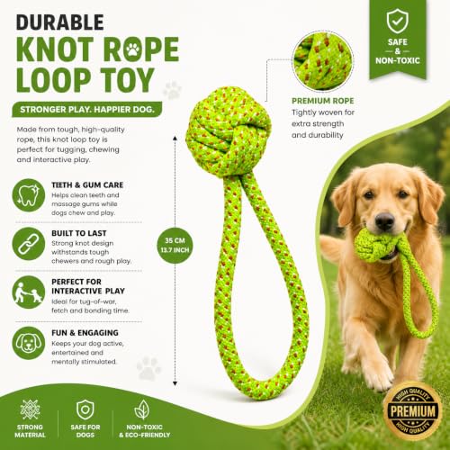 Image of 7 Piece Dog Toys Set, Cotton Rope Chew Toys, Squeaky Chicken, Rope Ball, Tug Toy, Interactive Pet Toys for Small, Medium & Large Dogs