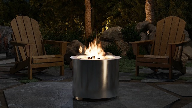 US Stove Feuerstelle Aus Edelstahl 53,3 Cm – Rauchfreies Verbrennungssystem, Für Garten, Terrasse & Camping