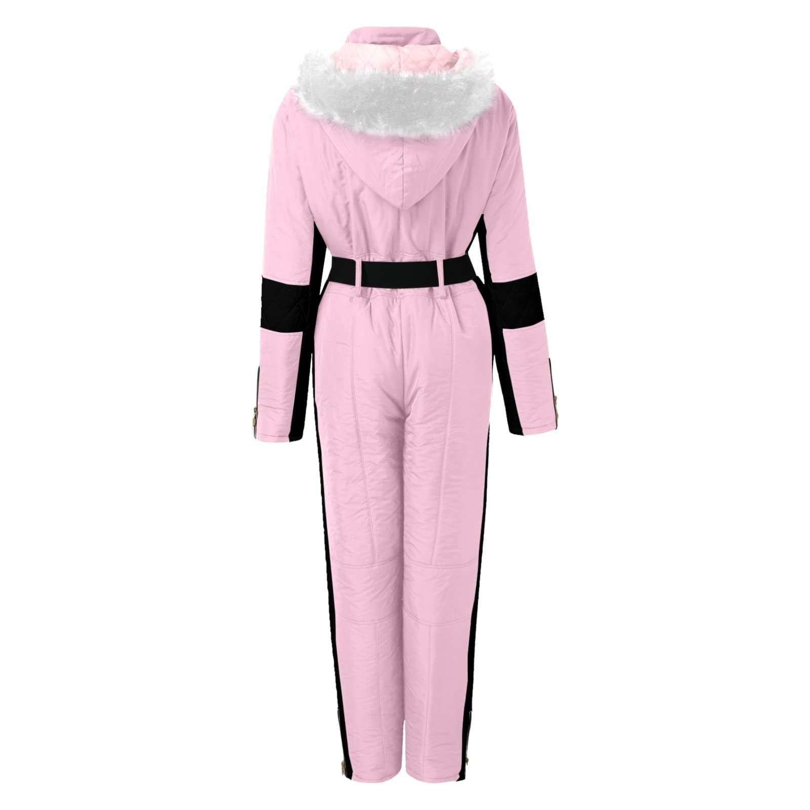 Generisch Mono de invierno para mujer, traje deportivo para actividades al aire libre, impermeable, cuello desmontable, cremallera, traje de nieve
