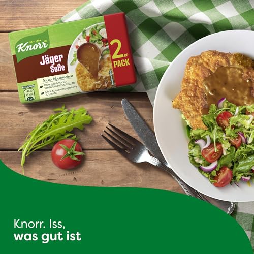 Knorr Jäger Soße leckere braune Sauce ohne geschmacksverstärkende Zusatzstoffe 18x 2er Pack à 46 g