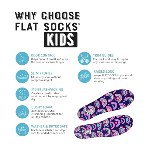 FLAT SOCKS Kid's No Show Socks, Sockless Liner, No Slipping, No Stinking, Washable Barefoot Shoe Insert3