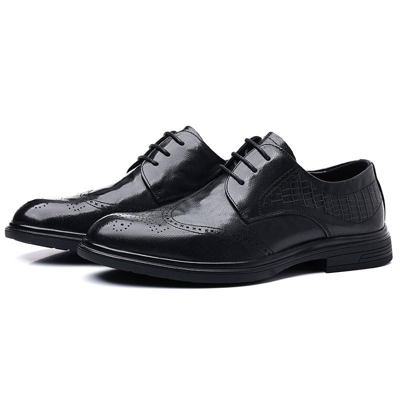 Men's Dress Shoes Casual Business Oxford Derby Leather Shoes Modern Casual Comfort Tuxedo Shoes for Men(8.5)