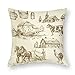 Fundas de cojín, 1 unidad, dibujadas a mano, para granja rural, molino de agua, fundas de almohada decorativas de 45 x 45 cm