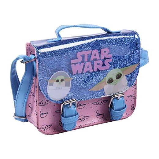 CERDÁ LIFE'S LITTLE MOMENTS 2100003344, Bolso Bandolera Infantil de Mandalorian con Licencia Oficial de Star Wars para Niñas, Azul, 18,5 x 14 x 5 cm