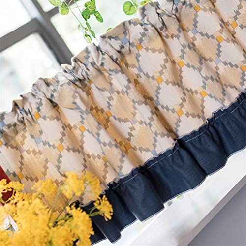 Cenefa de cocina de mezcla de algodón con bolsillo de varilla para ventana corta 3