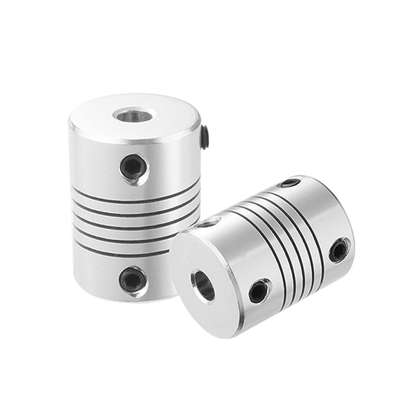 Rigid coupling,Stainless steel rigid coupling 4pcs 5x8mm Motor Shaft Coupler 5mm to 8mm Flexible Coupling OD 20x25mm D20 L25 for 3D Printer Stepper Motor(5X6.35)