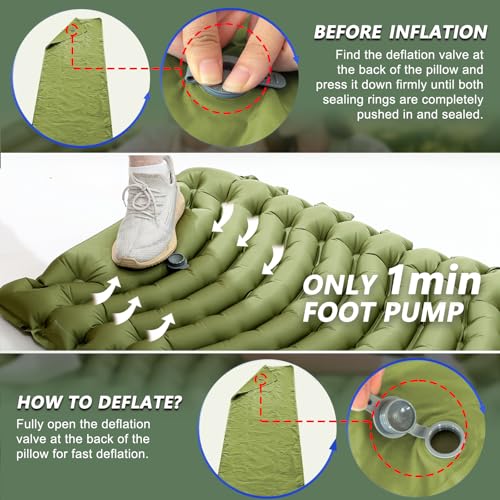 Pretyw Ultralight Sleeping Pad with Pillow