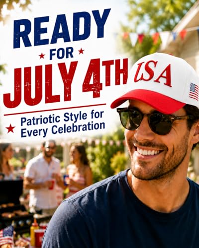 Image of USA Flag Hat for Men Women - 3D Embroidered Patriotic Baseball Cap, 4th of July, 250th