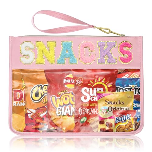 Siwara Snack Bags Clear Pouch for Travel Bag Nylon Clear Cosmetic Bag Makeup Waterproof Bag Portable Glitter Snacks Makeup Beach Pouch Toiletry Bags for Women Girls