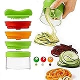 LANGING Portátil 3 Cuchillas de Mano Espiral Rebanador de Fideos de Calabacín Espaguetis Hacedor de Pasta Queso Alimentos Mandolina Vegetales Silicer Cortador Herramienta