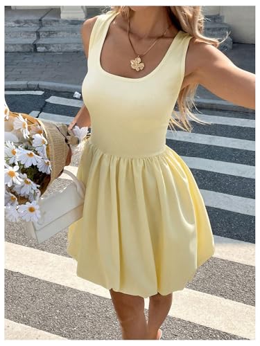 SOLY HUX Women's Bubble Dress Scoop Neck Sleeveless A Line Summer Short Dresses4
