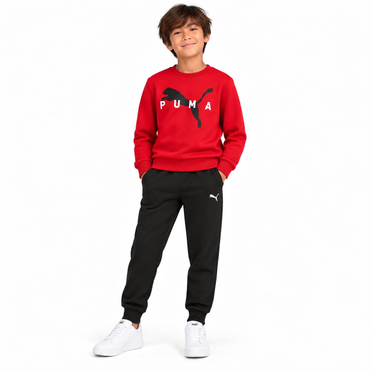 Boys Sweatsuit, 2 Piece Fleece Crewneck Sweatshirt and Jogger Set