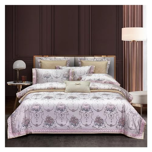 Housse de couette coton égyptien rouge or drap lit queen king parure de lit 4 pièces