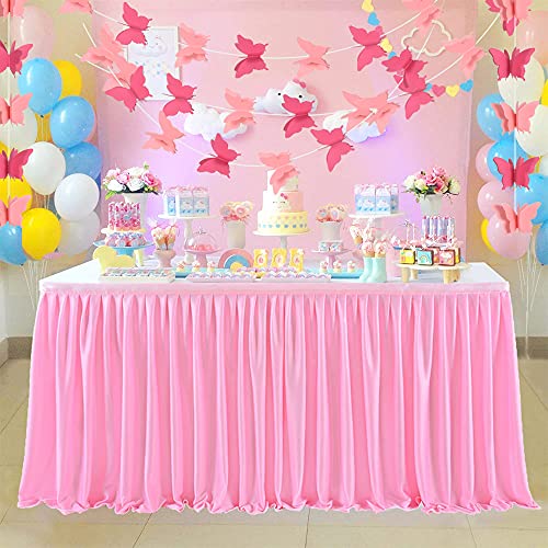 Image of 5 Pieces 3D Pink and Red Butterfly Paper Garland Hanging Decorative Banner for Home Ceiling Decor Birthday Party Baby Shower Wedding Theme Valentine Decoration Supplies Total 393 Inch Length