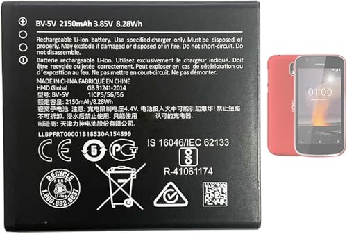 Image of ZAMLINK Replacement Battery BV-5V Compatible with No-kia 1 TA-1047 TA-1060 TA-1056 TA-1079 TA-1066 Mobile Phone Smartphone Telephone