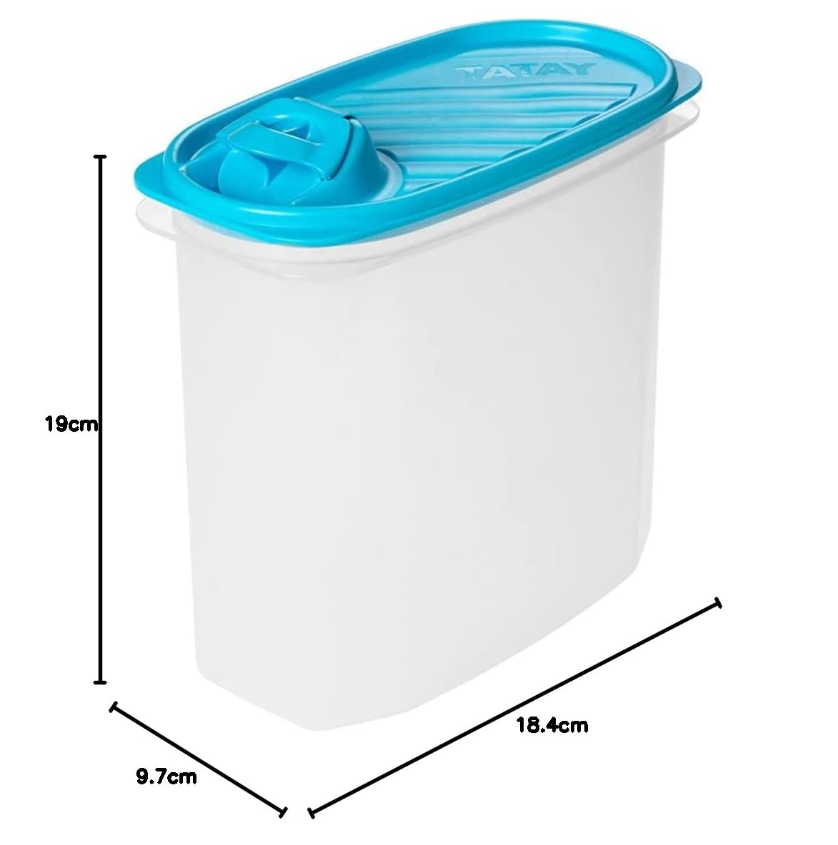 Porta Gazpacho 2L Tapa Presión Top Flex con Vertedor Jarra Apto Microondas Lavavajillas Plástico Libre BPA Azul