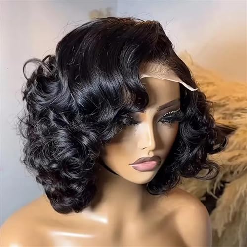 Alloaone Short Loose Wave Bob Wigs Human Hair Curly Bouncy
