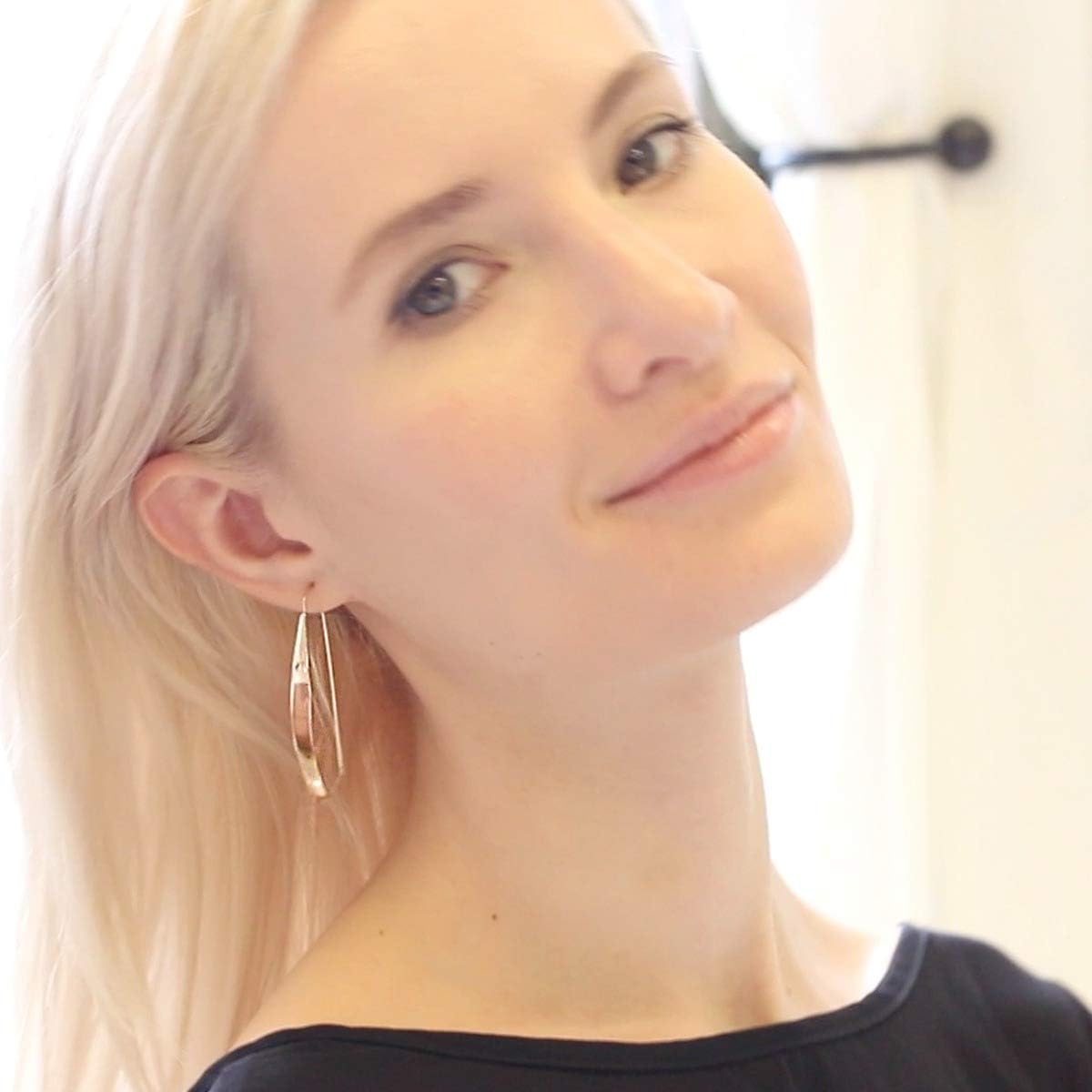 14K Gold Plated Bar Earrings for Women - Long Thread Dangle Earrings - Threader Drop Earrings - Hypoallergenic and Safe for Sensitive Ears - Image 2