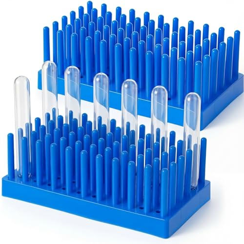 Rack tube à essai plastique Thyle bleu pour organiser et sécher la verrerie de laboratoire