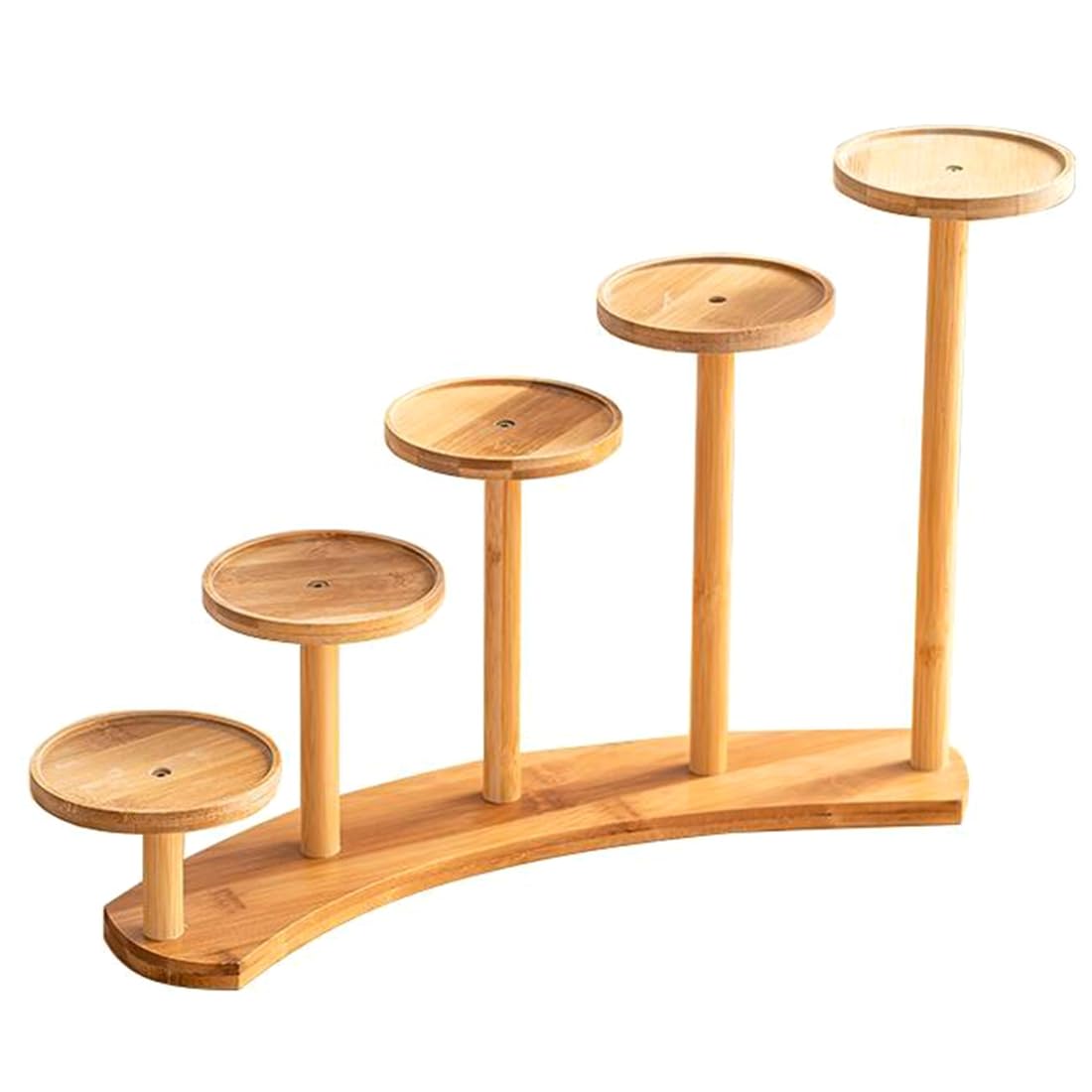 Vjsujehgy Bamboo Desktop Shelf Cosmetic Trinket Display Rack for Indoor Potted Plants Jewellery Display