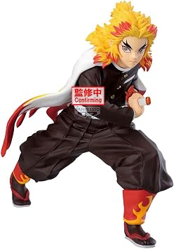 BANPRESTO Kyojuro Rengoku Demon Slayer Action Figure Kimetsu No Yaiba Maximatic 16 cm Multicoloured BP29193P Collectible Figure Ideal for Anime Fans