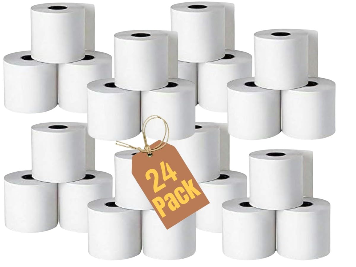 1InTheOffice Adding Machine Paper Rolls 2 1/4 inch, Calculator Tape Paper Rolls, 2.25-inch x 130-foot one-ply 24 Pack