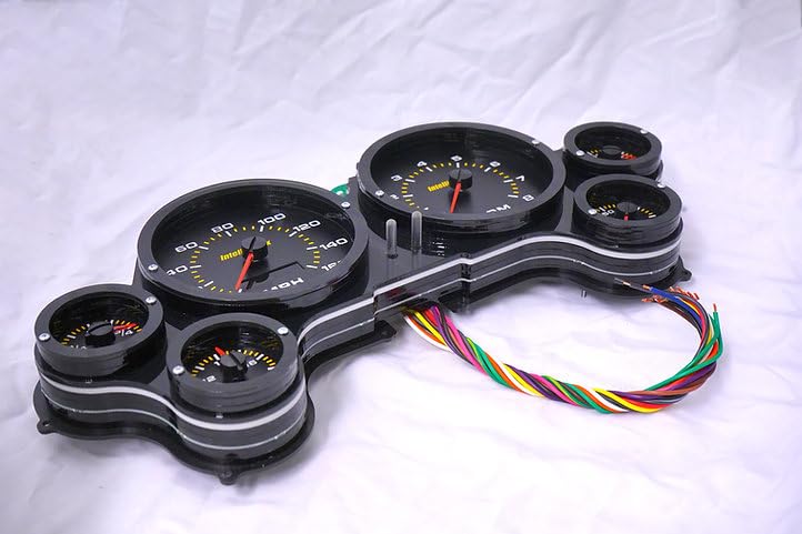 1963-1967 Chevy Corvette Analog Gauge Cluster Replacement, Black Faceplate, GPS Speed, Water & Oil Press Sending Units Included AP2000-S9020