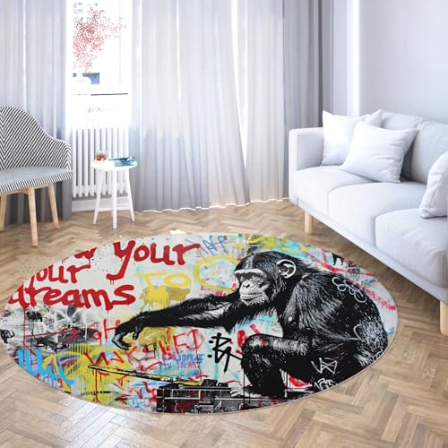 Tapis rond 200cm lavable pour décoration intérieure moderne