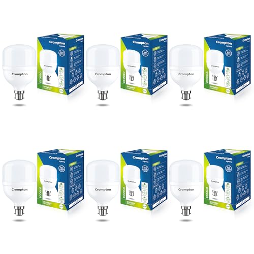 Image of Crompton Pro-2 LED Bulb Combo | 50W | Cool Day Light | B22 Base | Omni Directional Light | Pack of 6