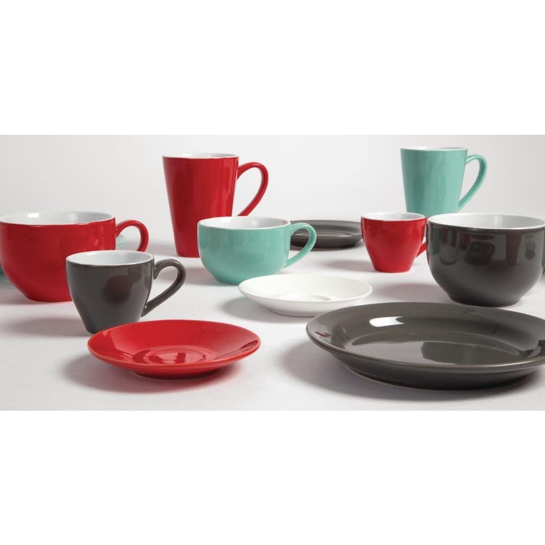 Olympia gk085 café Espresso con platillos, rojo (Pack de 12)