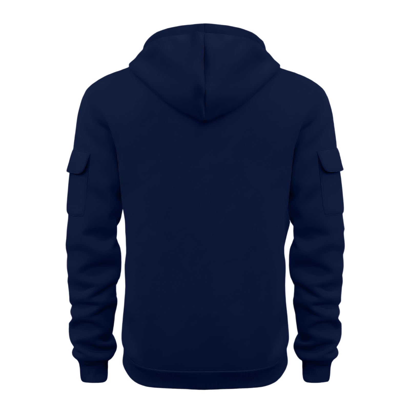 Sweat A Capuche Homme Grande Taille,Pull À Capuche Homme Zippé,Veste Hommes Hiver 2025 Col Roulé,Sweat-Shirt De Travail pour Hommes Plusieurs Poches,Gilet Fermeture Éclair Rétro