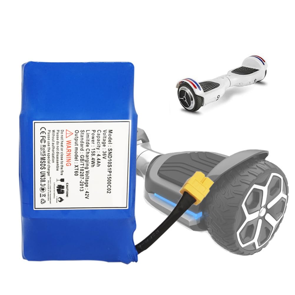 JCXYL EV Batería de Repuesto para Patinete eléctrico de 36 V y 4400 mAh, con Conector XT60. Batería de Iones de Litio de 36 V, 2,2 Ah, 2,4 Ah, 3 Ah, 4 Ah y 4,4 Ah.