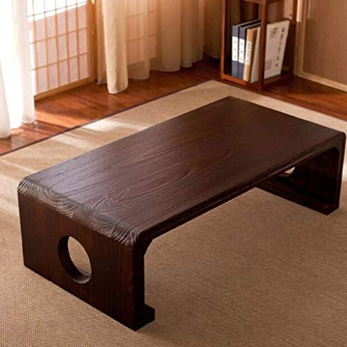 Mesa café de madera maciza zen rectangular con acabado natural premium y estructura robusta 6