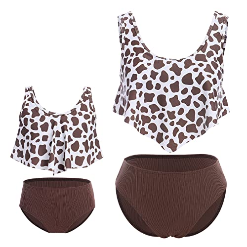 ODASDO Mommy and Me Swimwear Family Matching Swimsuit Women Girl One Piece Tow Pieces Bathing Suit