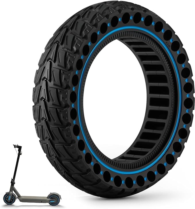 ThinkMRO 1PCS 10x2.5 inches Solid Tires for Electric Scooter, 60/70-6.5 Tire for Ninebot G30 /G30D /G30E /G30E /G30LP /G30D II /G30 Max, Tire Replacement for All 10 x 2.5'' Scooter Tires (Blue)